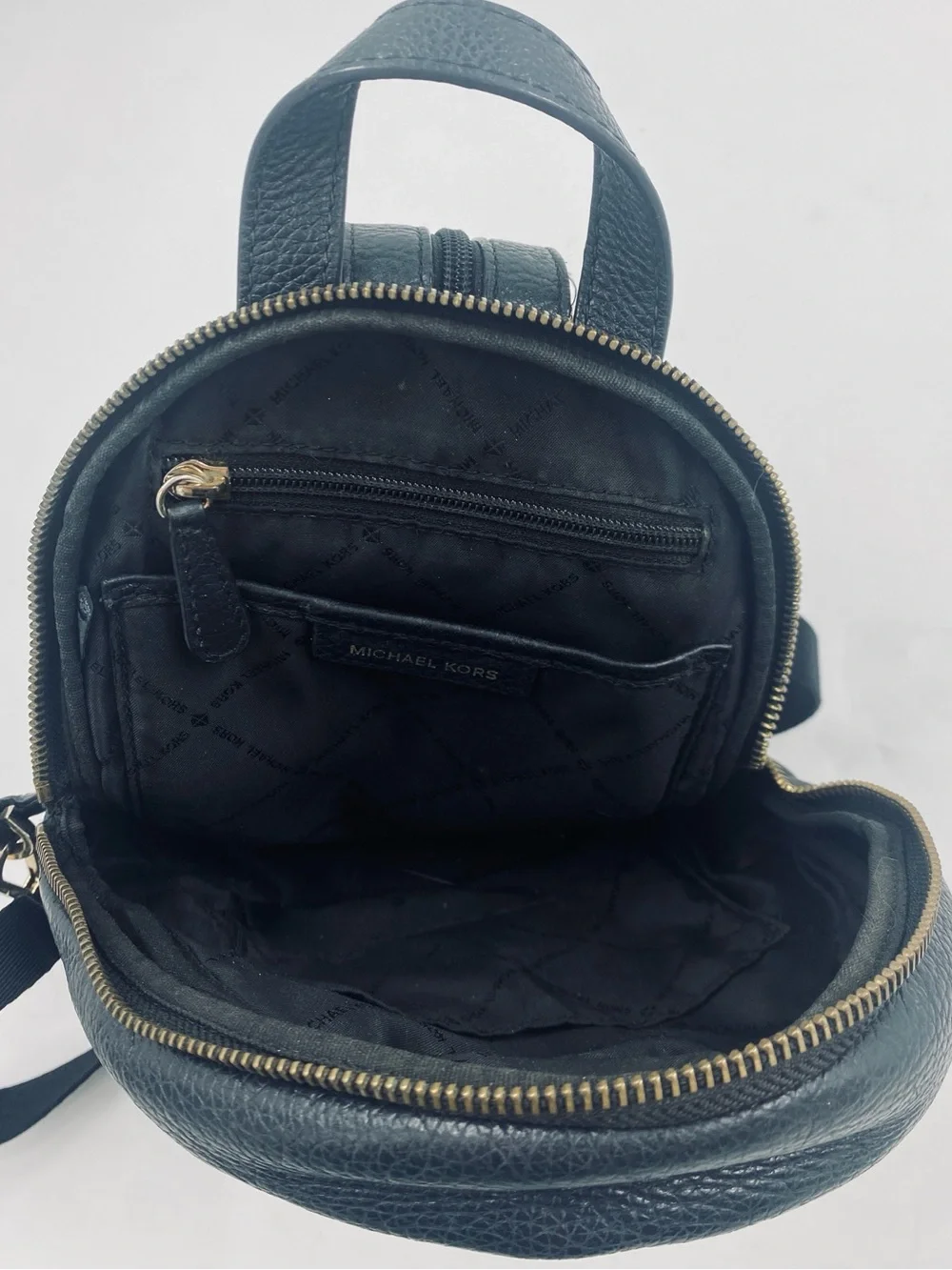 Michael Kors Erin convertible backpack purse pebbled leather gold-tone hardware